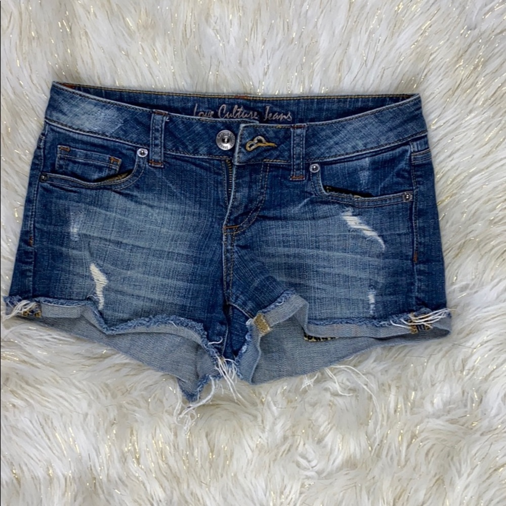 Love Culture Jean Denim Distressed Shorts Size S
